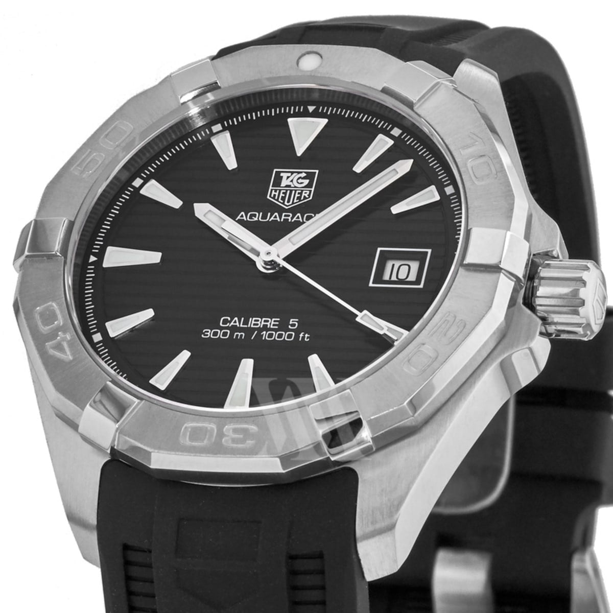  Shop Authentic Tag Heuer Aquaracer Automatic Caliber 5 Black Dial Black Rubber Strap Watch for Men - WAY2110.FT8021 - Luxxuri