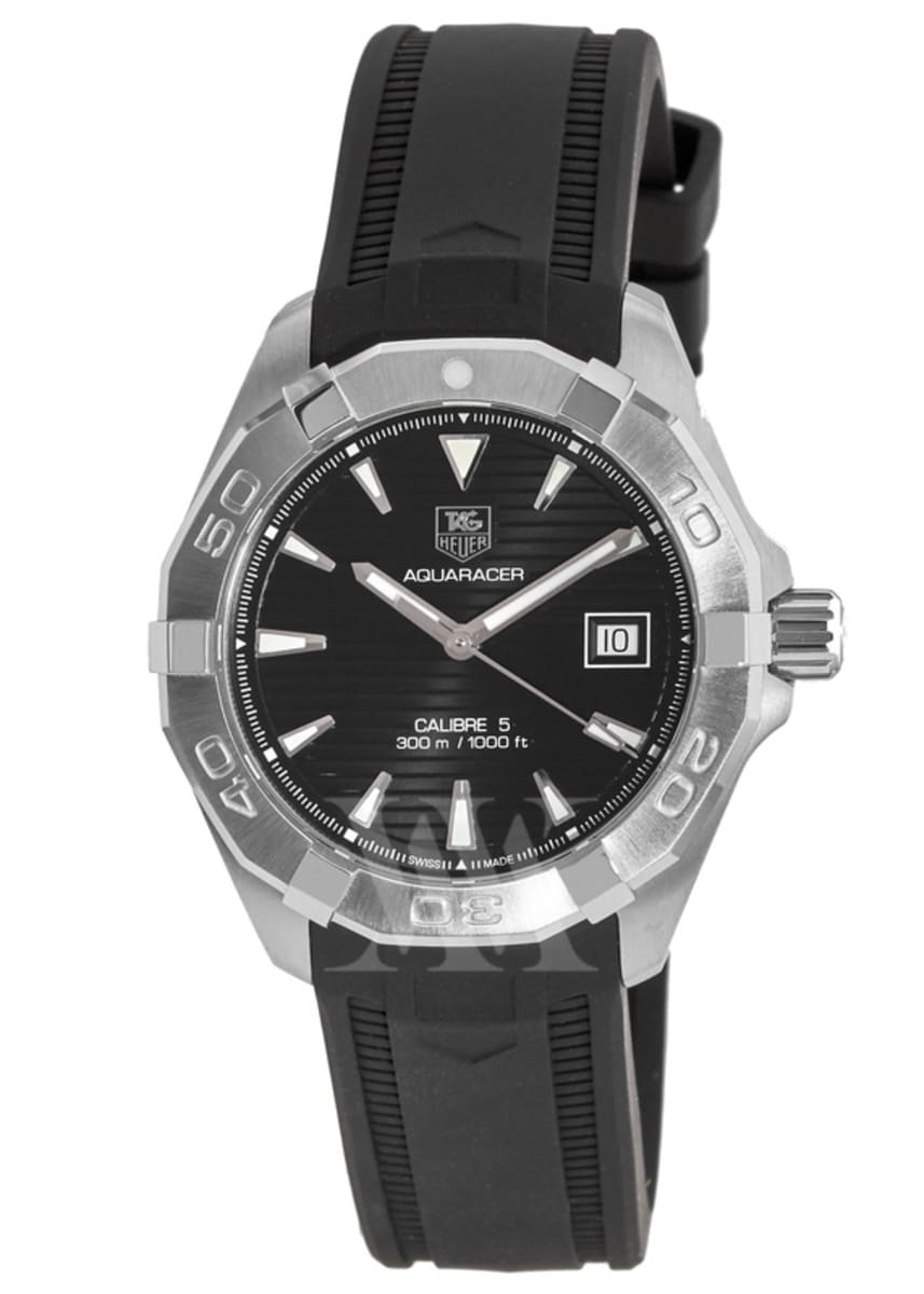 Shop Authentic Tag Heuer Aquaracer Automatic Caliber 5 Black Dial Black Rubber Strap Watch for Men - WAY2110.FT8021 - Luxxuri