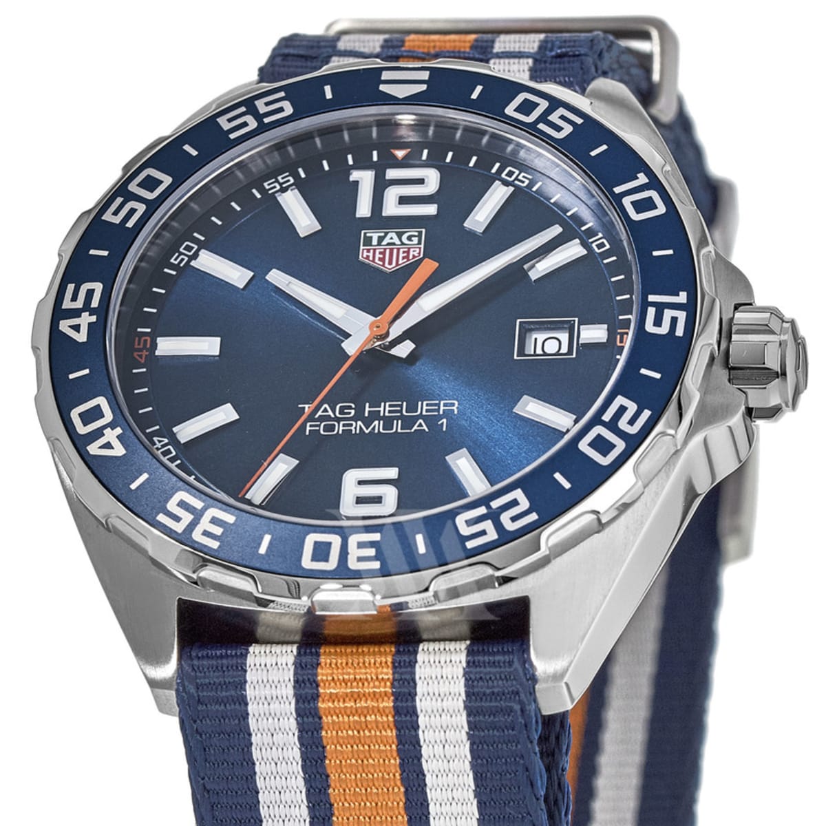  Shop Authentic Tag Heuer Formula 1 Quartz Blue Dial Two Tone NATO Strap Watch for Men - WAZ1010.FC8196 - Luxxuri