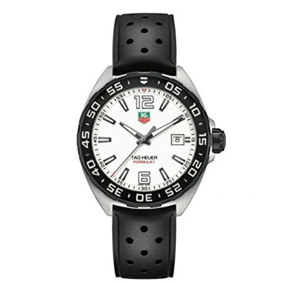  Shop Authentic Tag Heuer Formula 1 Quartz White Dial Black Rubber Strap Watch for Men -  WAZ1111.FT8023 - Luxxuri