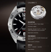  Shop Authentic Tag Heuer Formula 1 Automatic Black Dial Black Rubber Strap Watch for Men - WAZ2113.FT8023 - Luxxuri