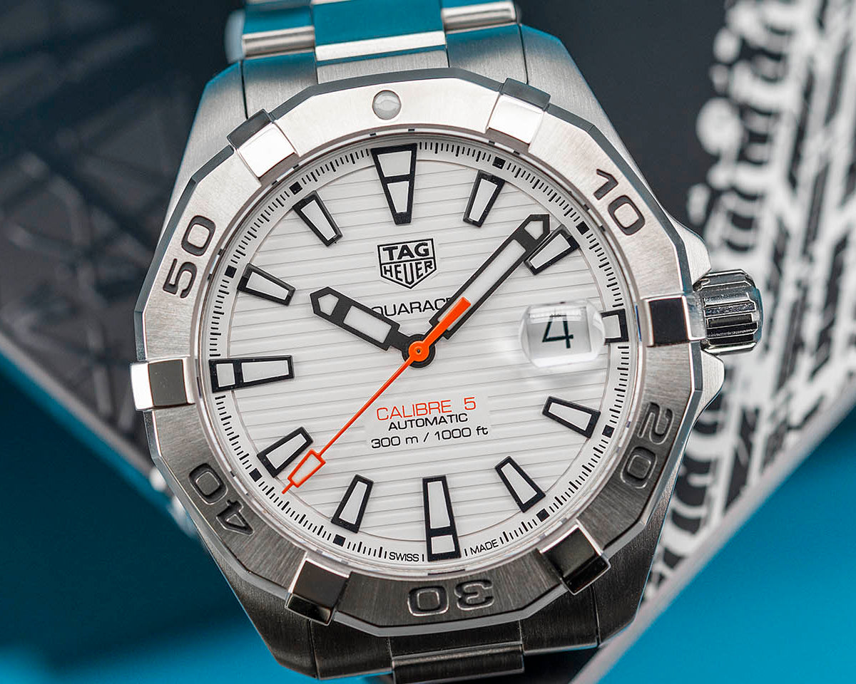  Shop Authentic Tag Heuer Aquaracer Automatic White Dial Silver Steel Strap Watch for Men - WBD2111.BA0928 - Luxxuri