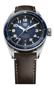  Shop Authentic Tag Heuer Autavia Calibre 5 Automatic Blue Dial Brown Leather Strap Watch for Men - WBE5116.FC8266 - Luxxuri