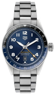  Shop Authentic Tag Heuer Autavia Cosc GMT Automatic Blue Dial Silver Steel Strap Watch for Men - WBE511A.BA0650 - Luxxuri