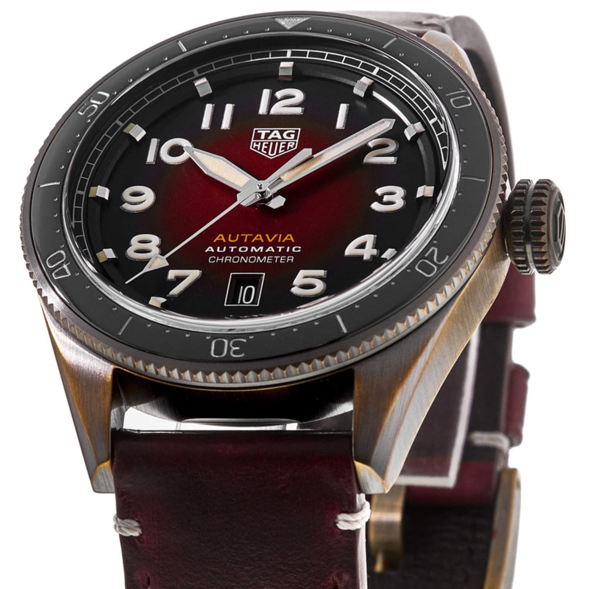  Shop Authentic Tag Heuer Autavia Calibre 5 Chinese New Year Maroon Dial Maroon Leather Strap Watch for Men - WBE5193.FC8300 - Luxxuri
