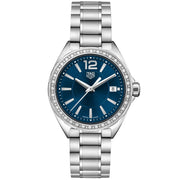  Shop Authentic Tag Heuer Formula 1 Quartz Diamonds Blue Dial Silver Steel Strap Watch for Women - WBJ1316.BA0666 - Luxxuri