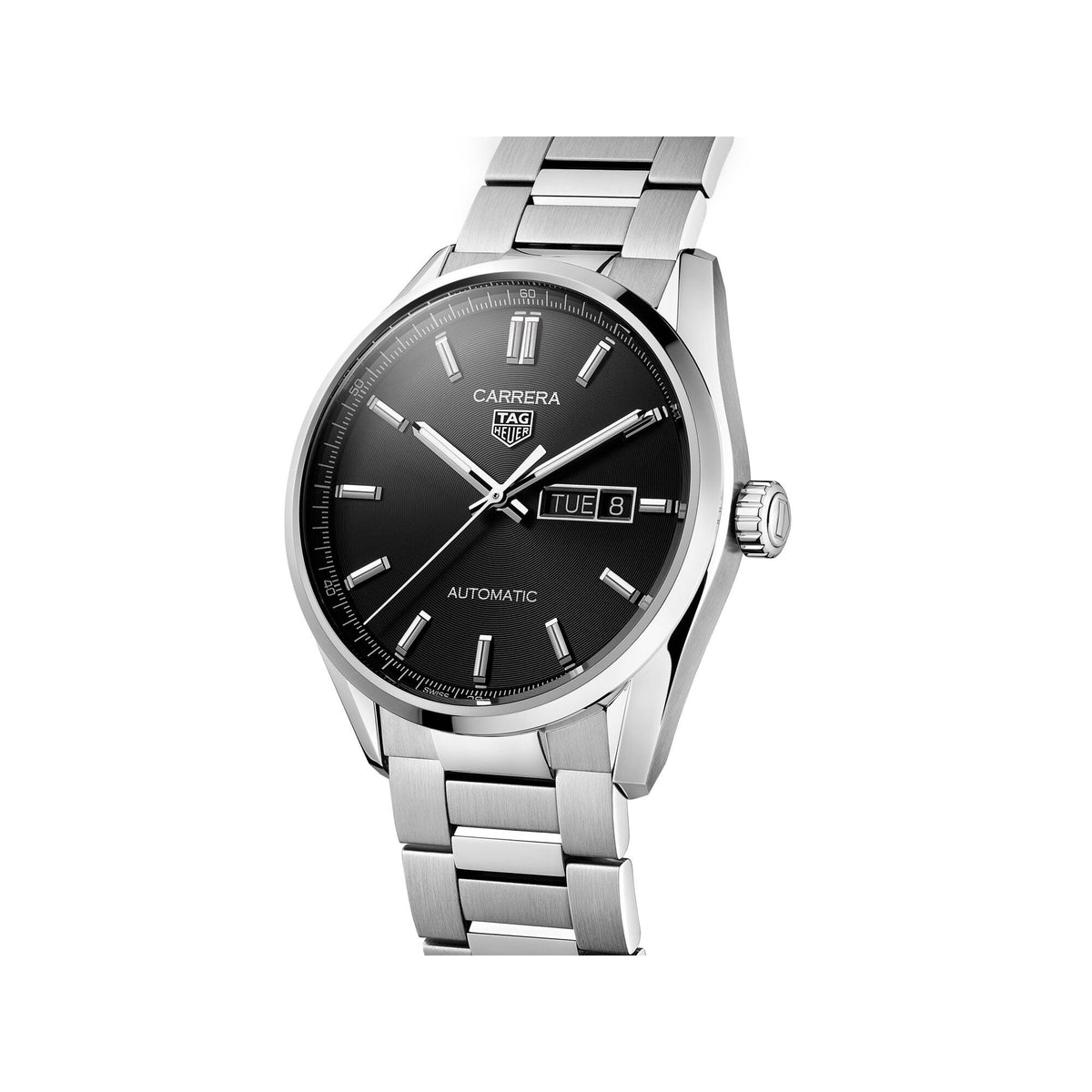  Shop Authentic Tag Heuer Carrera Day Date Automatic Black Dial Silver Steel Strap Watch for Men - WBN2010.BA0640 - Luxxuri