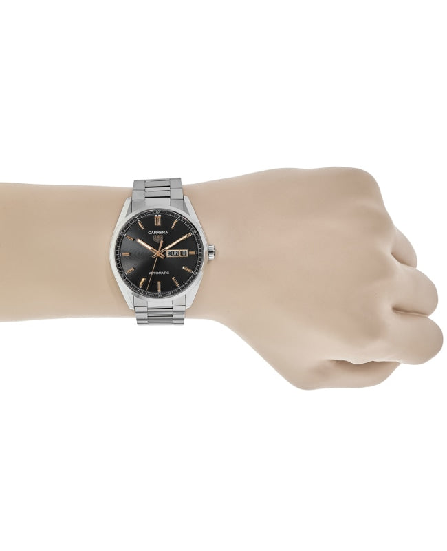  Shop Authentic Tag Heuer Carrera Day Date Black Dial Silver Steel Strap Watch for Men - WBN2013.BA0640 - Luxxuri