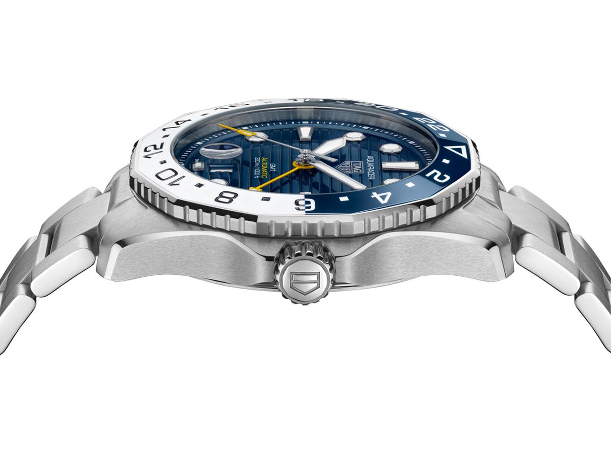  Shop Authentic Tag Heuer Aquaracer Professional 300 GMT Automatic Blue Dial Silver Steel Strap Watch for Men - WBP2010.BA0632 - Luxxuri