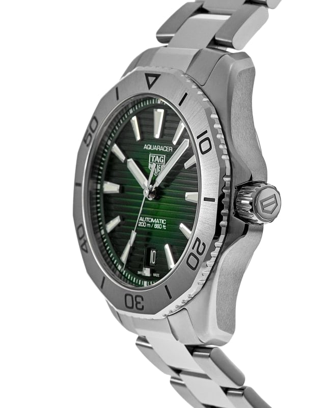  Shop Authentic Tag Heuer Aquaracer Professional 200 Automatic Green Dial Silver Steel Strap Watch for Men - WBP2115.BA0627 - Luxxuri