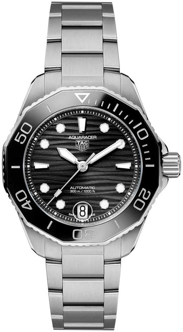  Shop Authentic Tag Heuer Aquaracer Professional 300 Automatic Black Dial Silver Steel Strap Watch for Women - WBP231D.BA0626 - Luxxuri