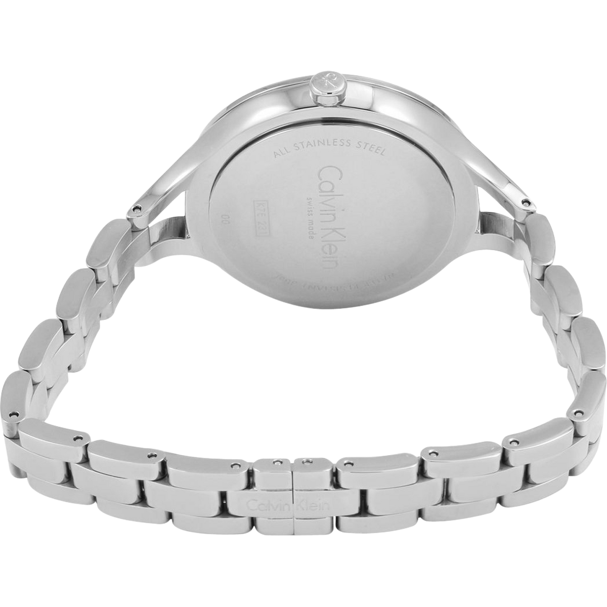  Shop Authentic Calvin Klein Graphic White Dial Silver Steel Strap Watch for Women - K7E23146 - Luxxuri