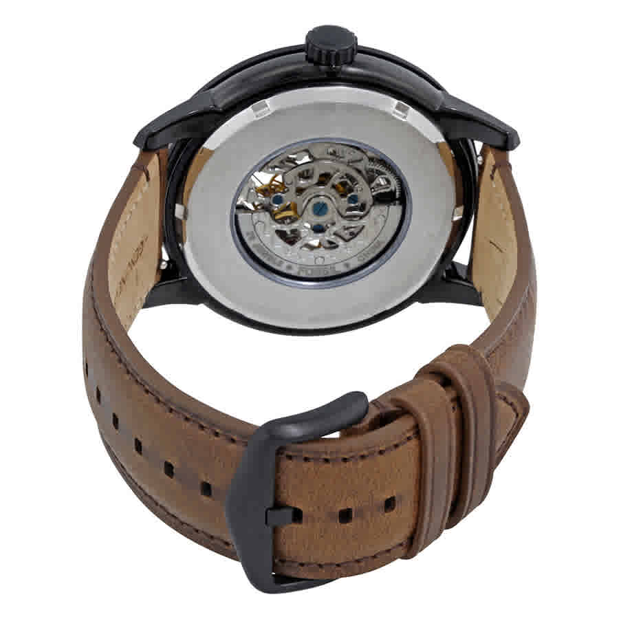  Shop Authentic Fossil Townsman Automatic Black Dial Brown Leather Strap Watch for Men - ME3155 - Luxxuri