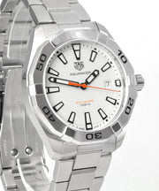  Shop Authentic Tag Heuer Aquaracer Quartz White Dial Silver Steel Strap Watch for Men - WBD1111.BA0928 - Luxxuri
