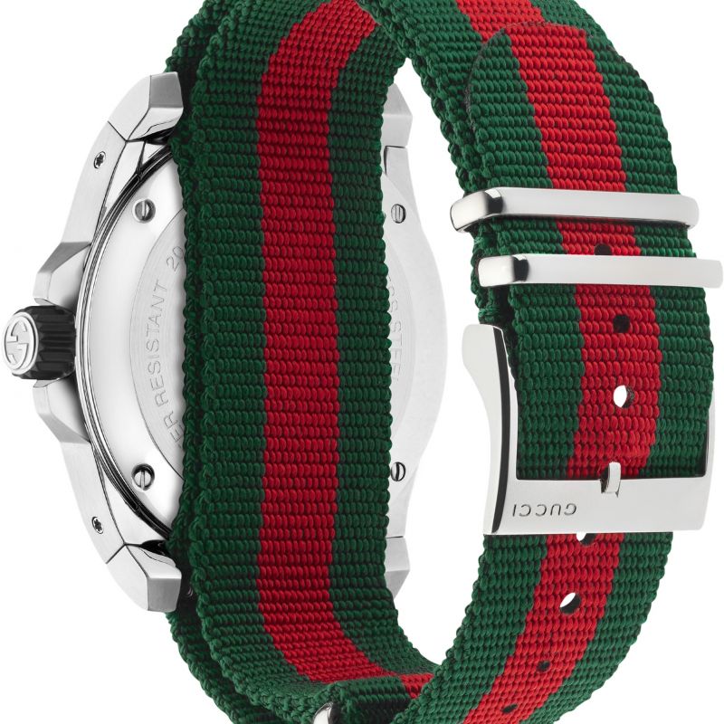  Shop Authentic Gucci Dive Black Dial Red & Green Nylon Strap Watch For Men - YA136209 - Luxxuri