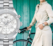  Shop Authentic Tissot PR 100 Sport Chic Chronograph Silver Dial Silver Steel Strap Watch for Women - T101.917.11.031.00 - Luxxuri