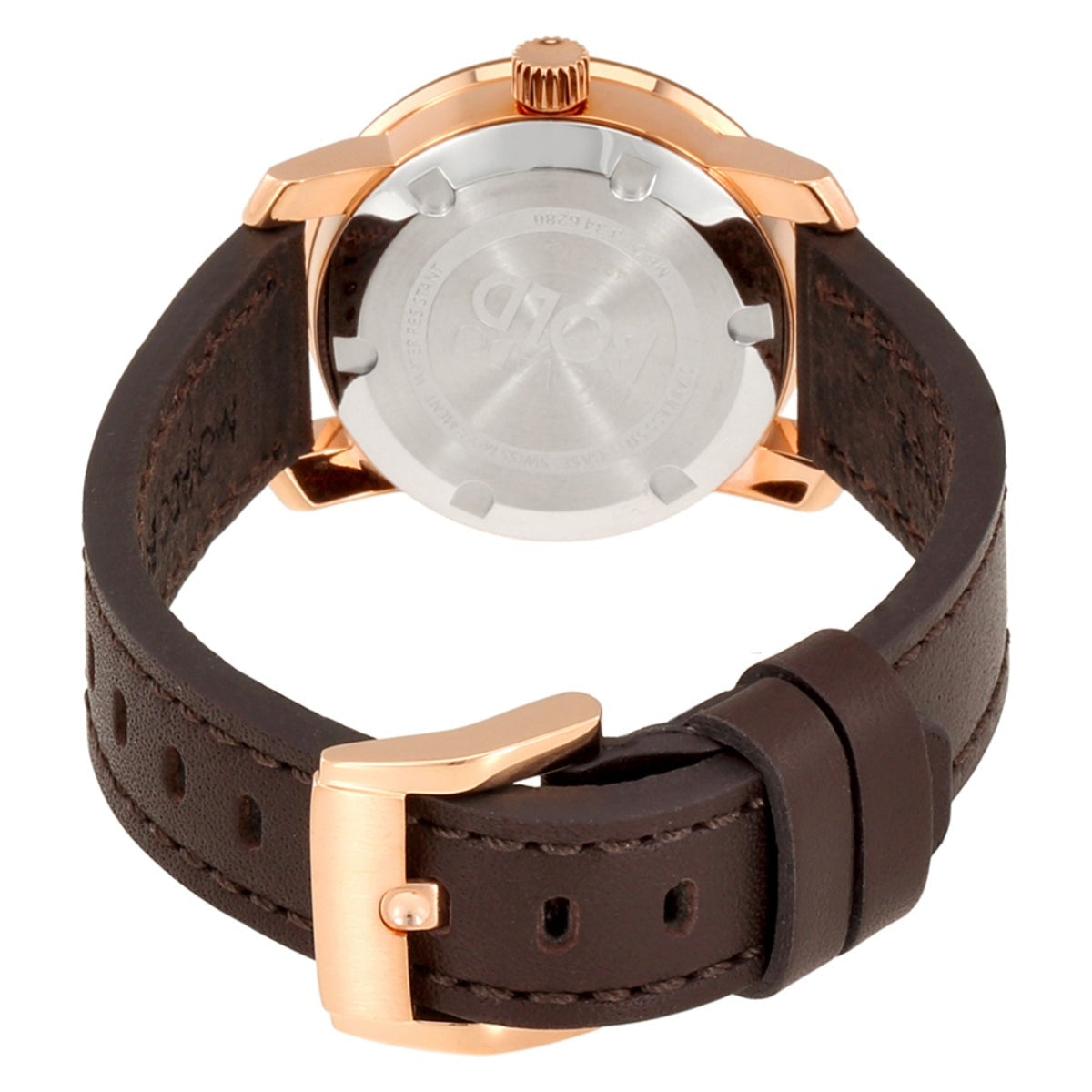  Shop Authentic Movado Bold Rose Gold Dial Brown Leather Strap Watch For Women - 3600438 - Luxxuri