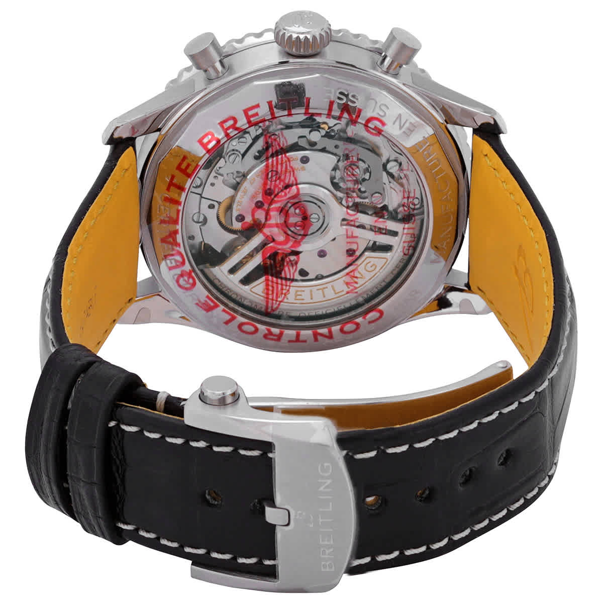  Shop Authentic Breitling Navitimer B01 Chronograph 43 Silver Dial Black Leather Strap Watch for Men - AB0138241G1P1 - Luxxuri