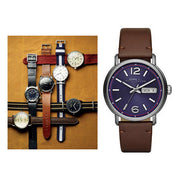  Shop Authentic Marc Jacobs Fergus Blue Dial Brown Leather Strap Watch for Men - MBM5078 - Luxxuri