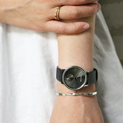  Shop Authentic Calvin Klein Accent Black Dial Black Leather Strap Watch for Women - K2Y231C3 - Luxxuri