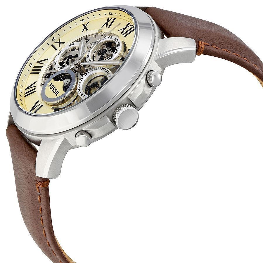  Shop Authentic Fossil Grant Automatic White Dial Brown Leather Strap Watch for Men -  ME3027 - Luxxuri