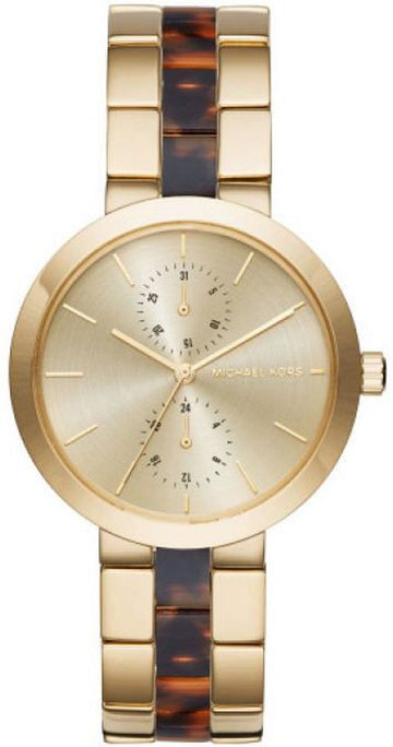  Shop Authentic Michael Kors Garner Multifunction Gold Dial Two Tone Steel Strap Watch For Women - MK6471 - Luxxuri