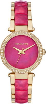  Shop Authentic Michael Kors Parker Pink Mother of Pearl Dial Two Tone Steel Strap Watch for Women - MK6490 - Luxxuri