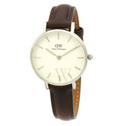  Shop Authentic Daniel Wellington Classic Petite White Dial Brown Leather Strap Watch For Women - DW00100239 - Luxxuri