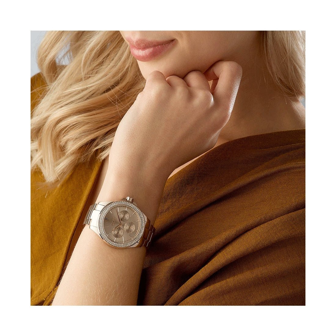  Shop Authentic Hugo Boss Premiere Rose Gold Dial with DIamonds Rose Gold Steel Strap Watch for Women - 1502443 - Luxxuri