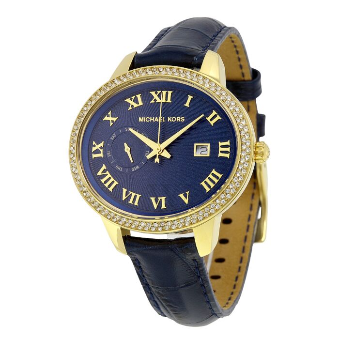  Shop Authentic Michael Kors Whitley Quartz Blue Dial Blue Leather Strap Watch For Women - MK2429 - Luxxuri