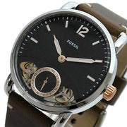  Shop Authentic Fossil The Commuter Twist Black Dial Brown Leather Strap Watch for Men -  ME1165 - Luxxuri