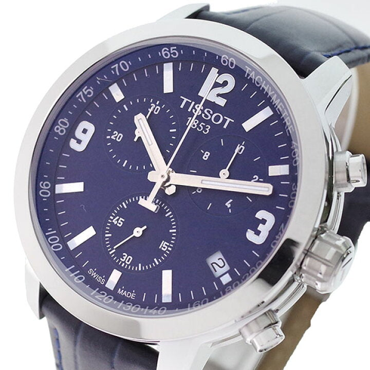  Shop Authentic Tissot PRC 200 Chronograph Blue Dial Blue Leather Strap Watch For Men - T055.417.16.047.00 - Luxxuri