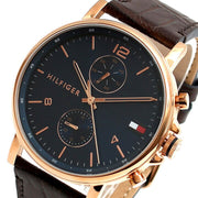  Shop Authentic Tommy Hilfiger Daniel Blue Dial Brown Leather Strap Watch for Men - 1710418 - Luxxuri
