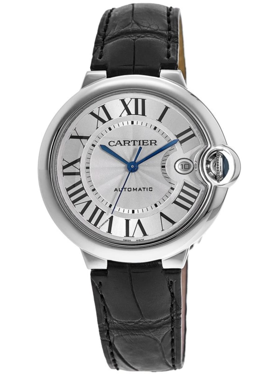  Shop Authentic Cartier Ballon Bleu de Cartier Silver Dial Black Leather Strap Watch for Men - WSBB0026 - Luxxuri
