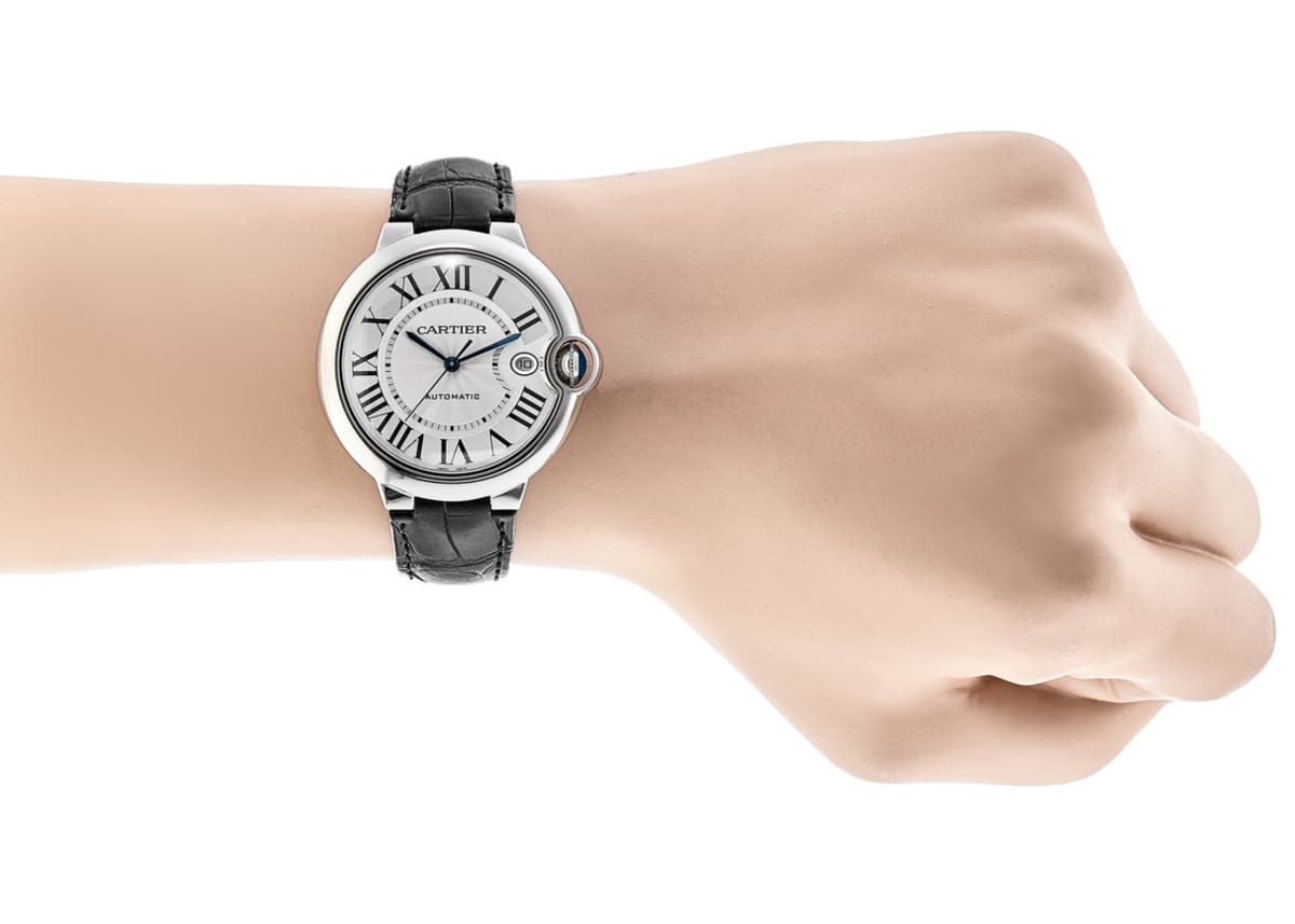  Shop Authentic Cartier Ballon Bleu de Cartier Silver Dial Black Leather Strap Watch for Men - WSBB0026 - Luxxuri