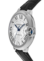  Shop Authentic Cartier Ballon Bleu De Cartier Silver Dial Black Leather Strap Watch for Women - WSBB0028 - Luxxuri