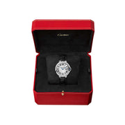  Shop Authentic Cartier Ballon Bleu De Cartier Silver Dial Black Leather Strap Watch for Women - WSBB0034 - Luxxuri
