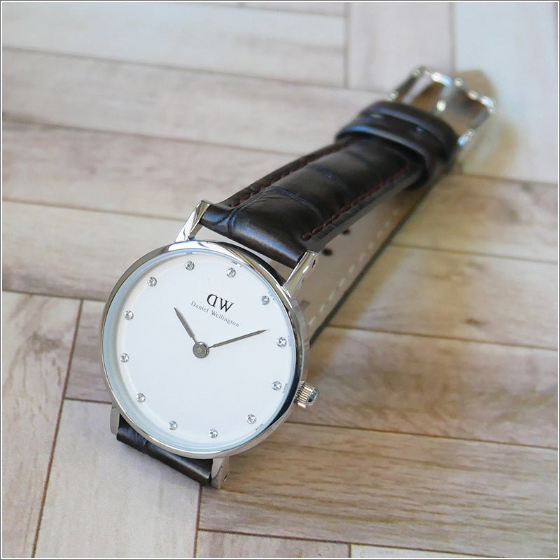  Shop Authentic Daniel Wellington York White Dial Brown Leather Strap Watch For Women - DW00100069 - Luxxuri