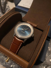  Shop Authentic Breitling Navitimer Automatic 38mm Blue Dial Brown Leather Strap Mens Watch - A17325211C1P2 - Luxxuri