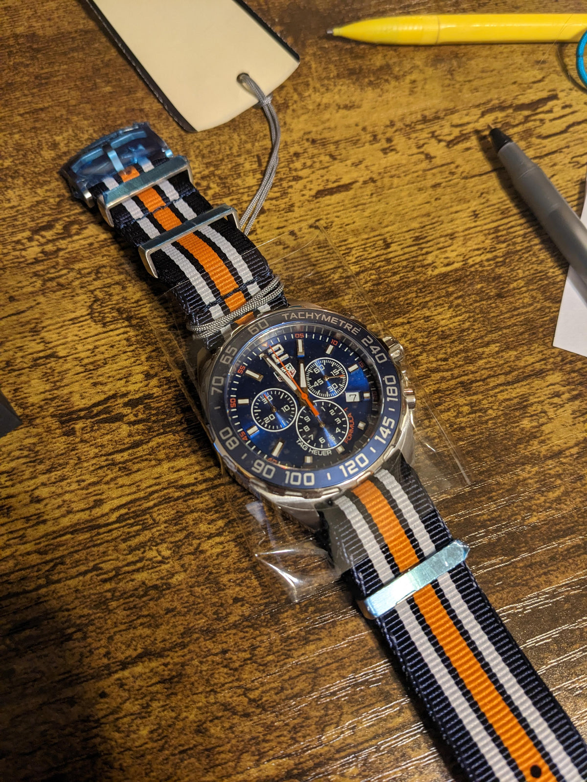  Shop Authentic Tag Heuer Formula 1 Quartz Chronograph Blue Dial Two Tone NATO Strap Watch for Men - CAZ1010.FC8196 - Luxxuri