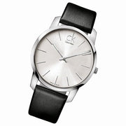 Shop Authentic Calvin Klein City White Dial Black Leather Strap Watch For Men - K2G211C6 - Luxxuri