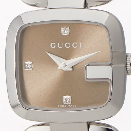  Shop Authentic Gucci G Gucci Brown Dial Silver Steel Strap Watch For Women - YA125503 - Luxxuri