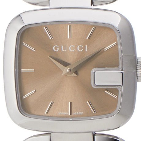  Shop Authentic Gucci G Gucci Brown Dial Silver Steel Strap Watch For Women - YA125507 - Luxxuri