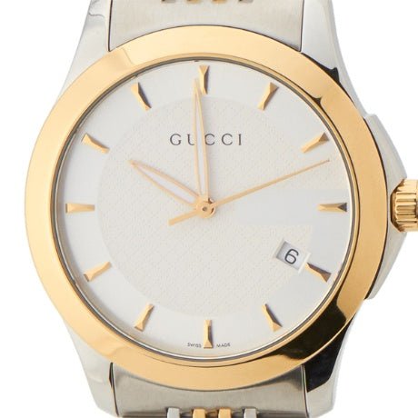  Shop Authentic Gucci G Timeless Silver Dial Two Tone Steel Strap Watch For Men - YA126409 - Luxxuri