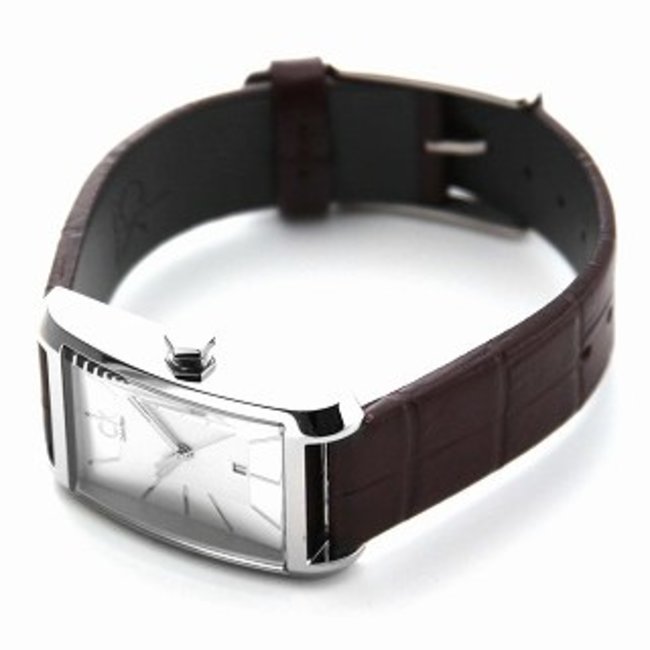  Shop Authentic Calvin Klein Window Silver Dial Brown Leather Strap Watch for Women - K2M23126 - Luxxuri