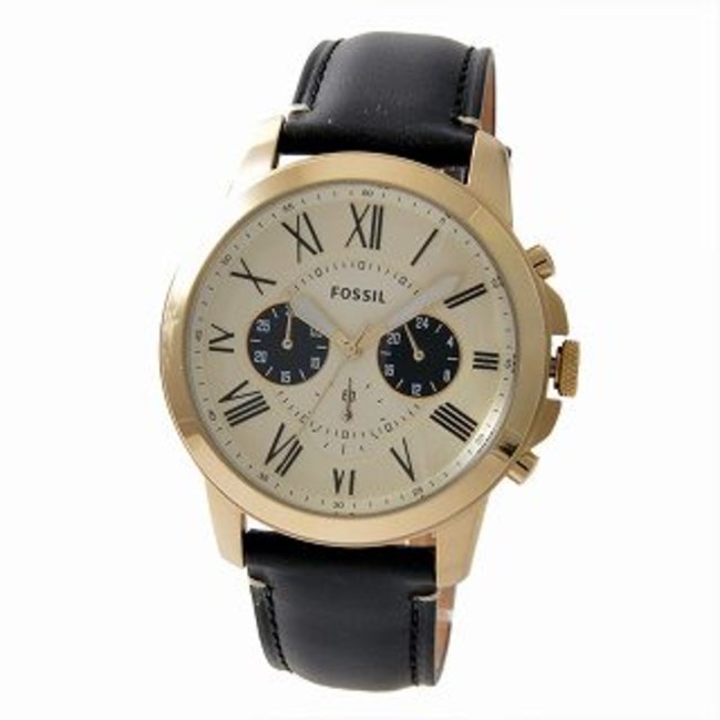  Shop Authentic Fossil Grant Chronograph White Dial Black Leather Strap Watch for Men - FS5272 - Luxxuri