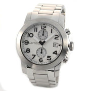  Shop Authentic Marc Jacobs Larry Chronograph White Dial Silver Steel Strap Watch for Men - MBM5030 - Luxxuri