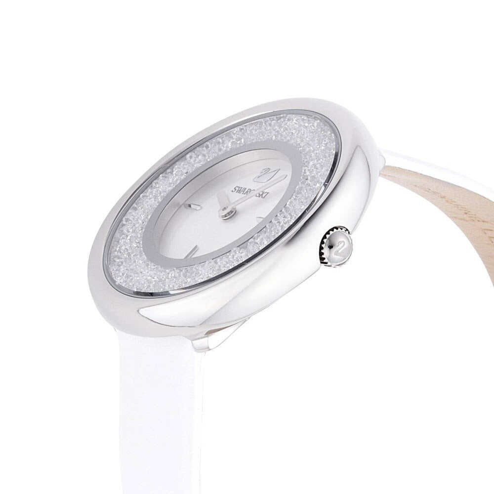  Shop Authentic Swarovski Crystalline Pure White Dial White Leather Strap Watch for Women - 5275046 - Luxxuri