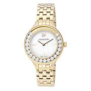 Shop Authentic Swarovski Lovely Crystals White Dial Gold Steel Strap Watch for Women - 5242895 - Luxxuri