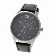  Shop Authentic Tommy Hilfiger Damon Multifunction Black Dial Black Leather Strap Watch for Men - 1791417 - Luxxuri